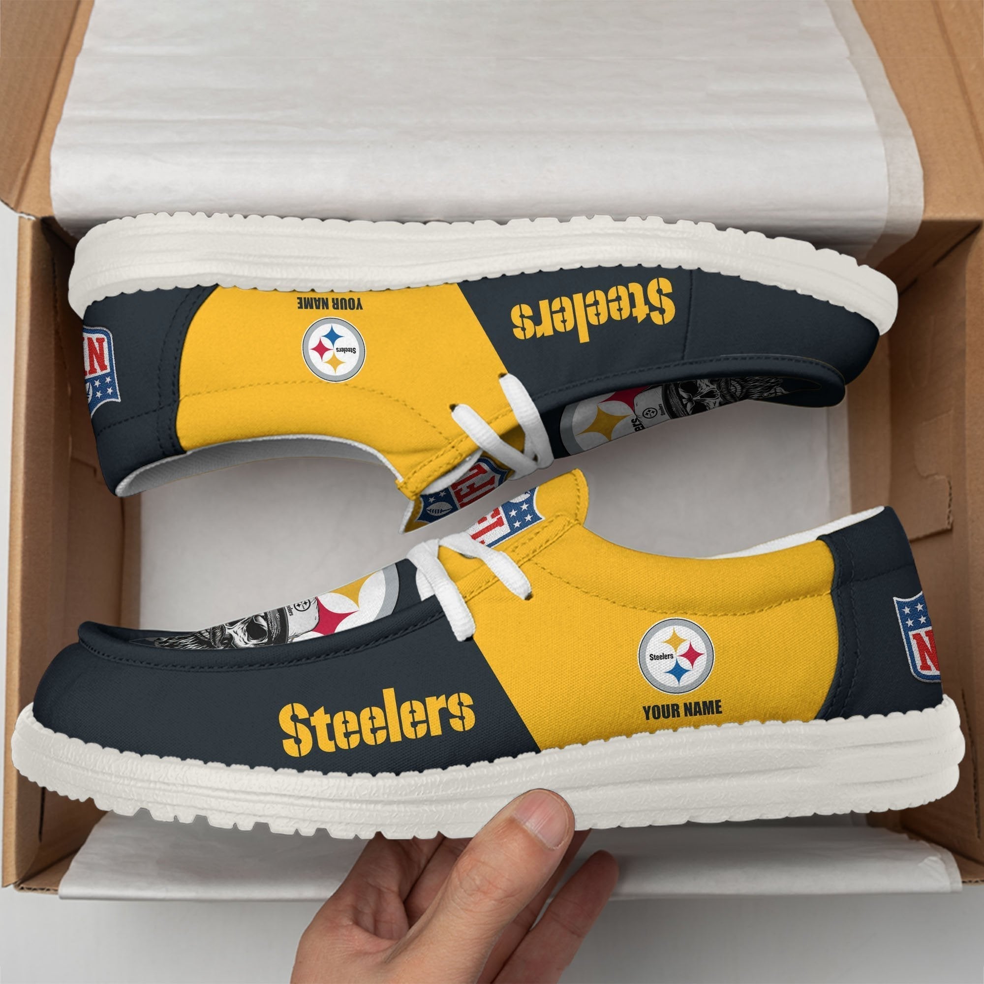 Limited Edition – Customized NFL Pittsburgh Steelers Loafer Shoes - Image 2