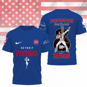 Limited Edition – Customized NBA Detroit Pistons x Elvis Presley T-Shirt