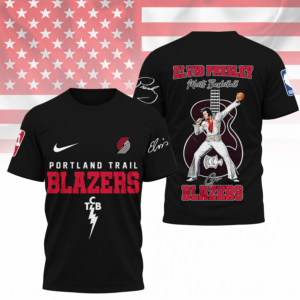 Limited Edition – Customized NBA Portland Trail Blazers x Elvis Presley T-Shirt