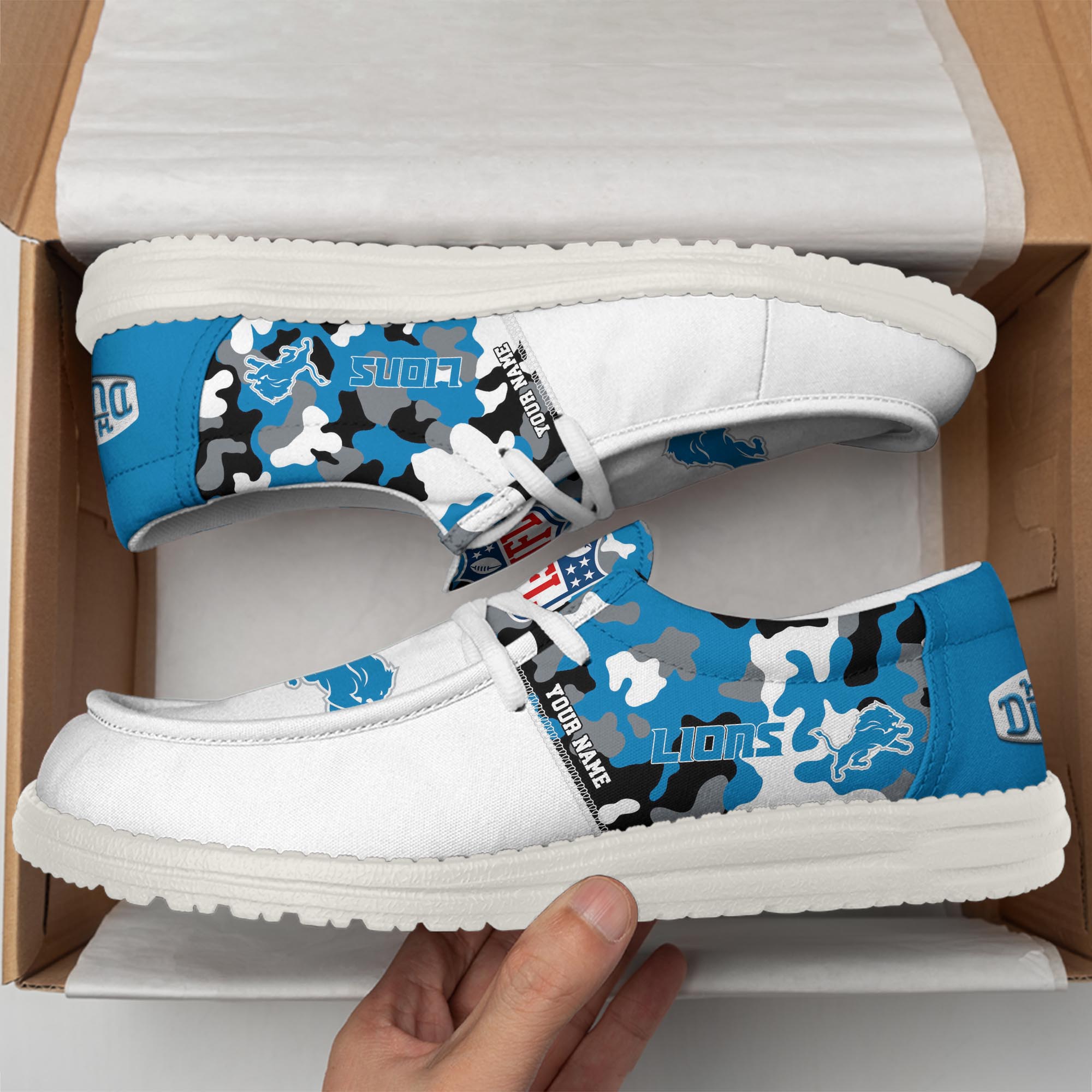 Limited Edition – Customized NFL Detroit Lions Loafer Shoes - Image 2