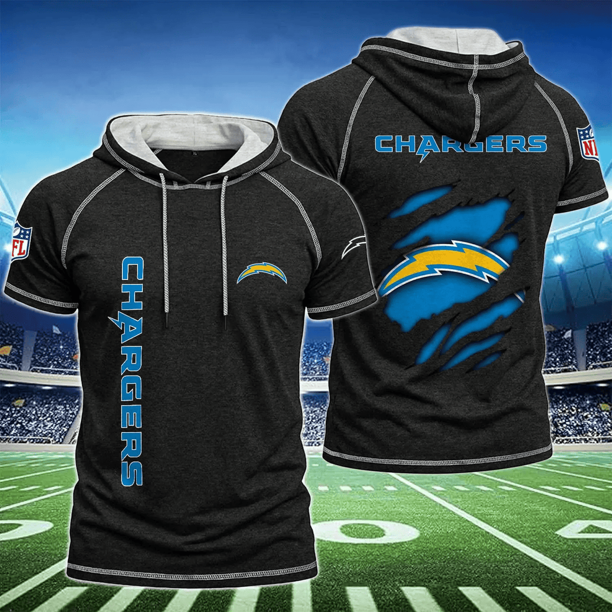 Limited Edition – Customized NFL Los Angeles Chargers Short Sleeve Hoodie