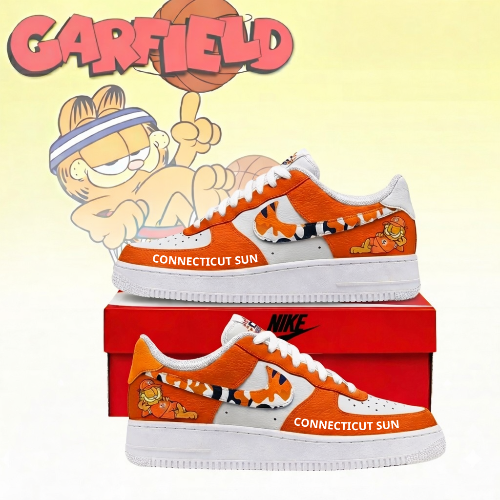 Limited Edition – Customized WNBA Connecticut Sun x Garfield Af1 Sneakers
