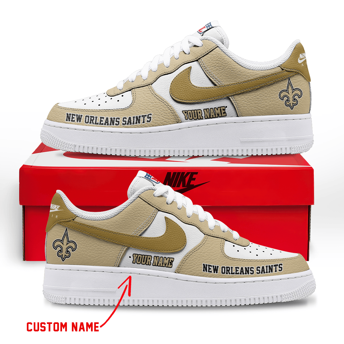 Limited Edition – Customized NFL New Orleans Saints Af1 Sneakers - Image 2