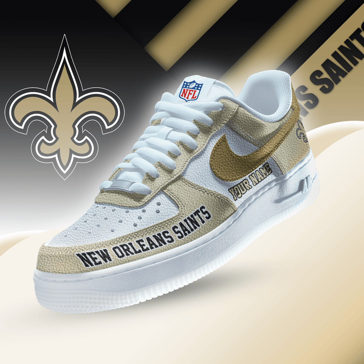 Limited Edition – Customized NFL New Orleans Saints Af1 Sneakers