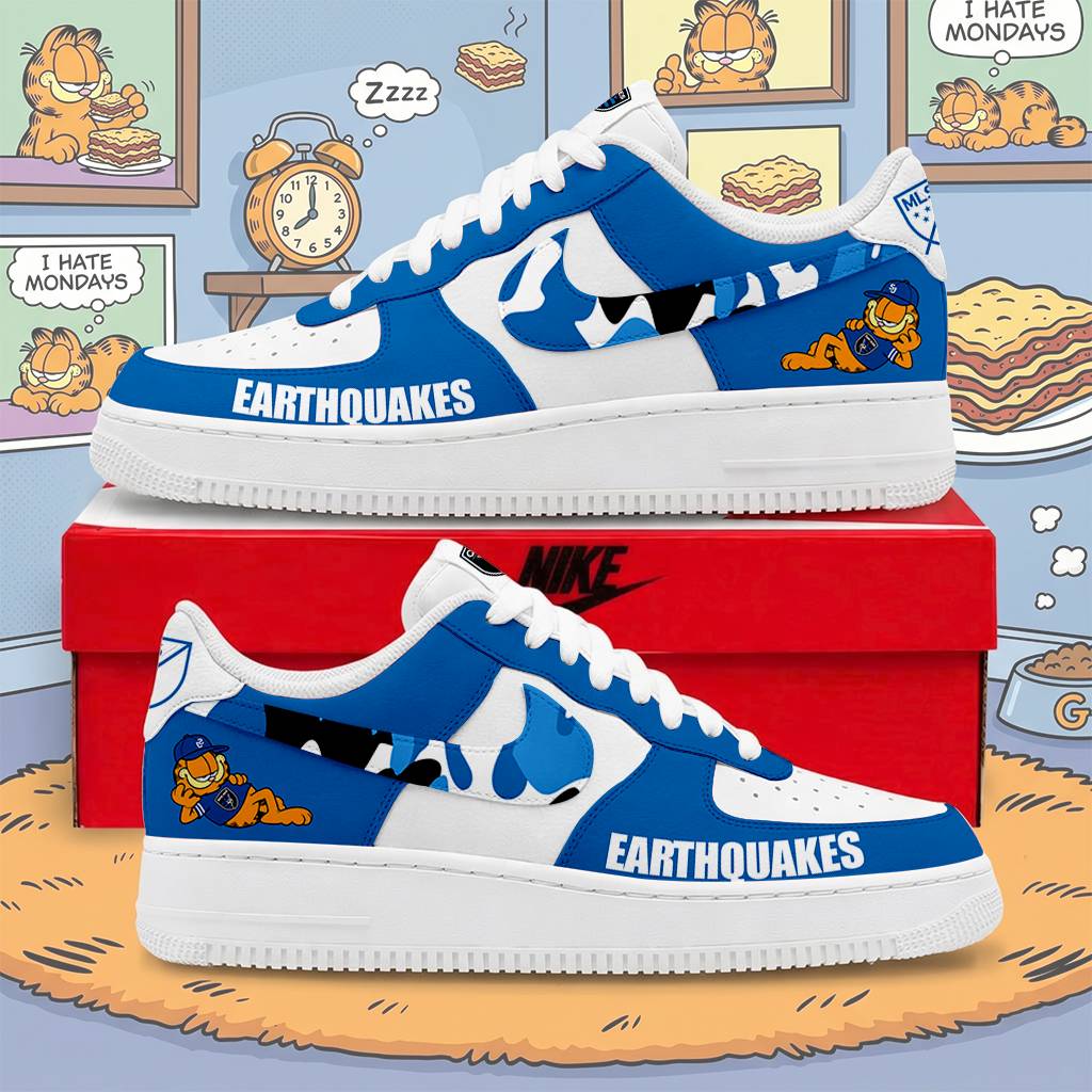 Limited Edition – Customized MLS San Jose Earthquakes x Garfield Af1 Sneakers