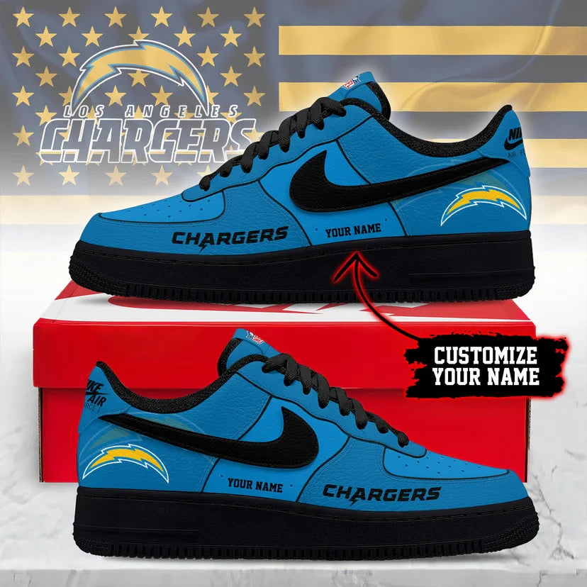 Limited Edition – Customized NFL Los Angeles Chargers Af1 Sneakers