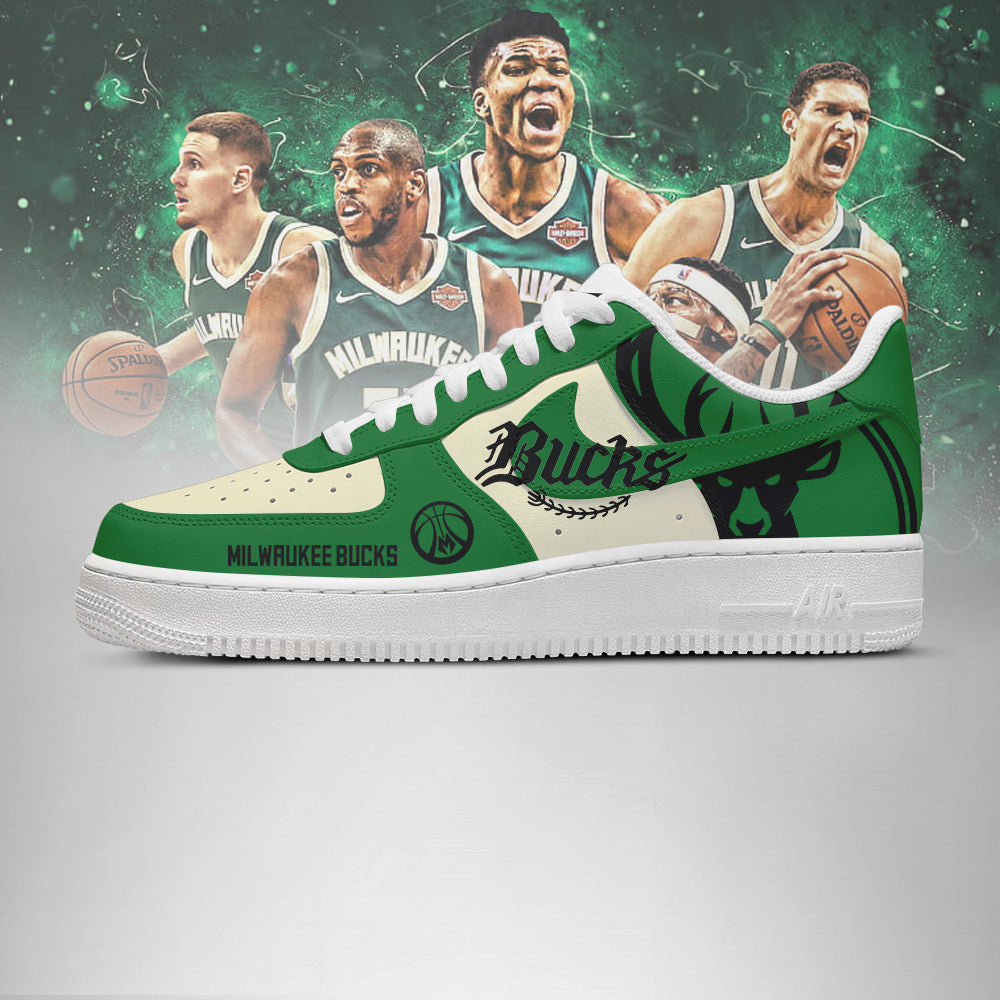 Limited Edition – Customized NBA Milwaukee Bucks Af1 Shoes - Image 3