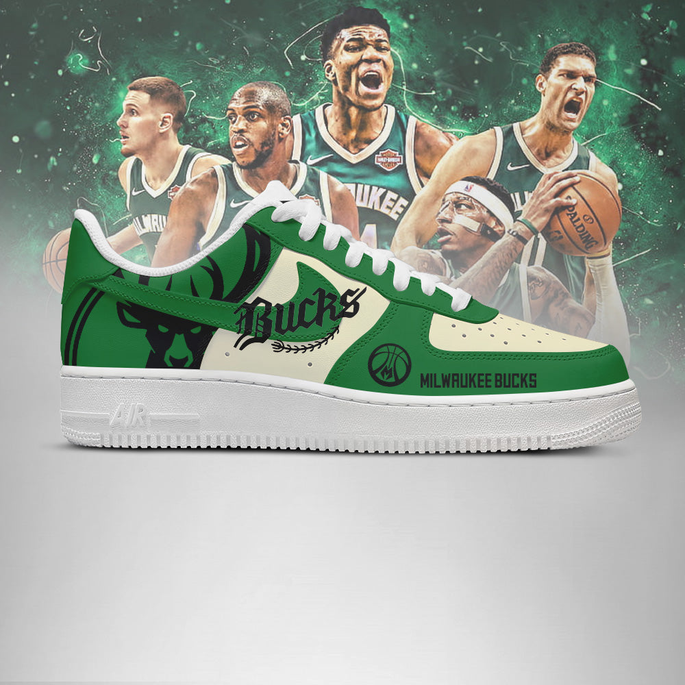 Limited Edition – Customized NBA Milwaukee Bucks Af1 Shoes - Image 2