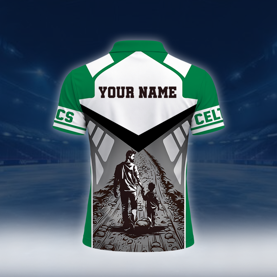 Limited Edition – Customized NBA Boston Celtics Polo Shirt - Image 2