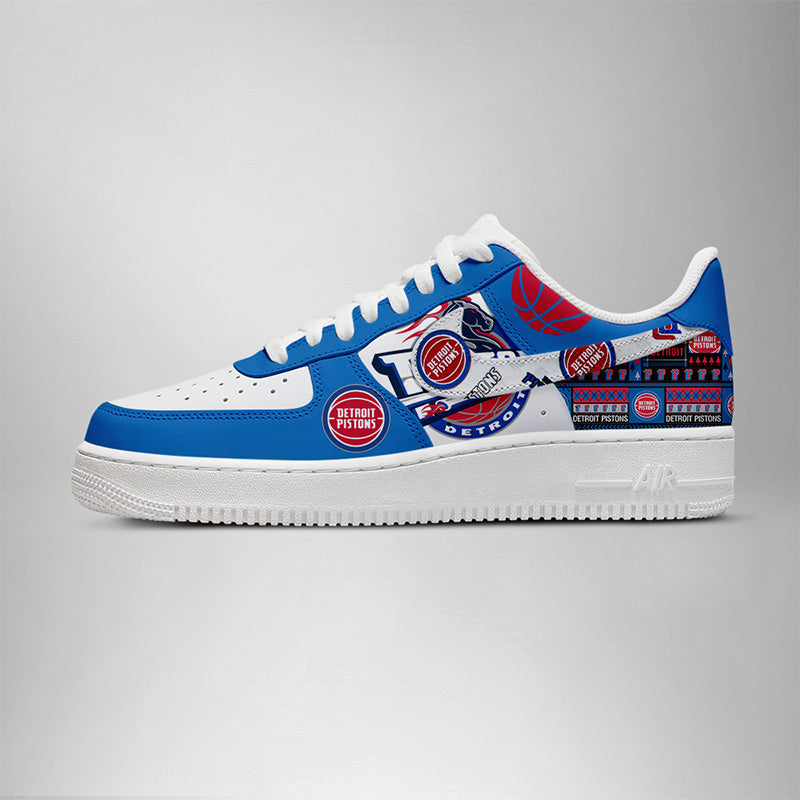 Limited Edition – Customized NBA Detroit Pistons Af1 Shoes - Image 3