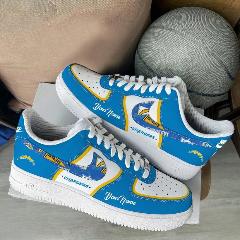 Limited Edition – Customized NFL Los Angeles Chargers Af1 Sneakers
