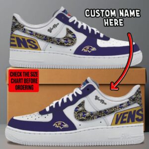 Limited Edition – Customized NFL Baltimore Ravens Af1 Sneakers