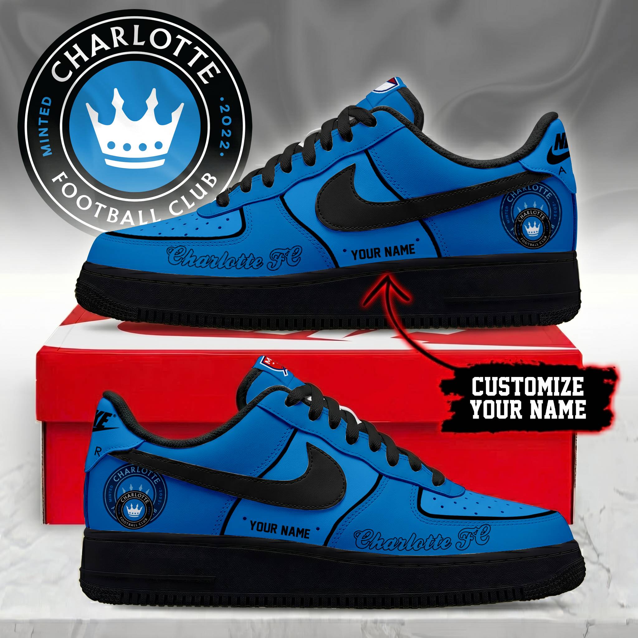 Limited Edition – Customized MLS Charlotte Fc Af1 Sneakers