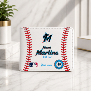 Limited Edition – Customized MLB Miami Marlins Leather Wallet