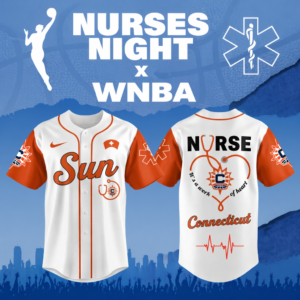 Limited Edition – Customized WNBA Connecticut Sun x Nurses Night Baseball Jersey