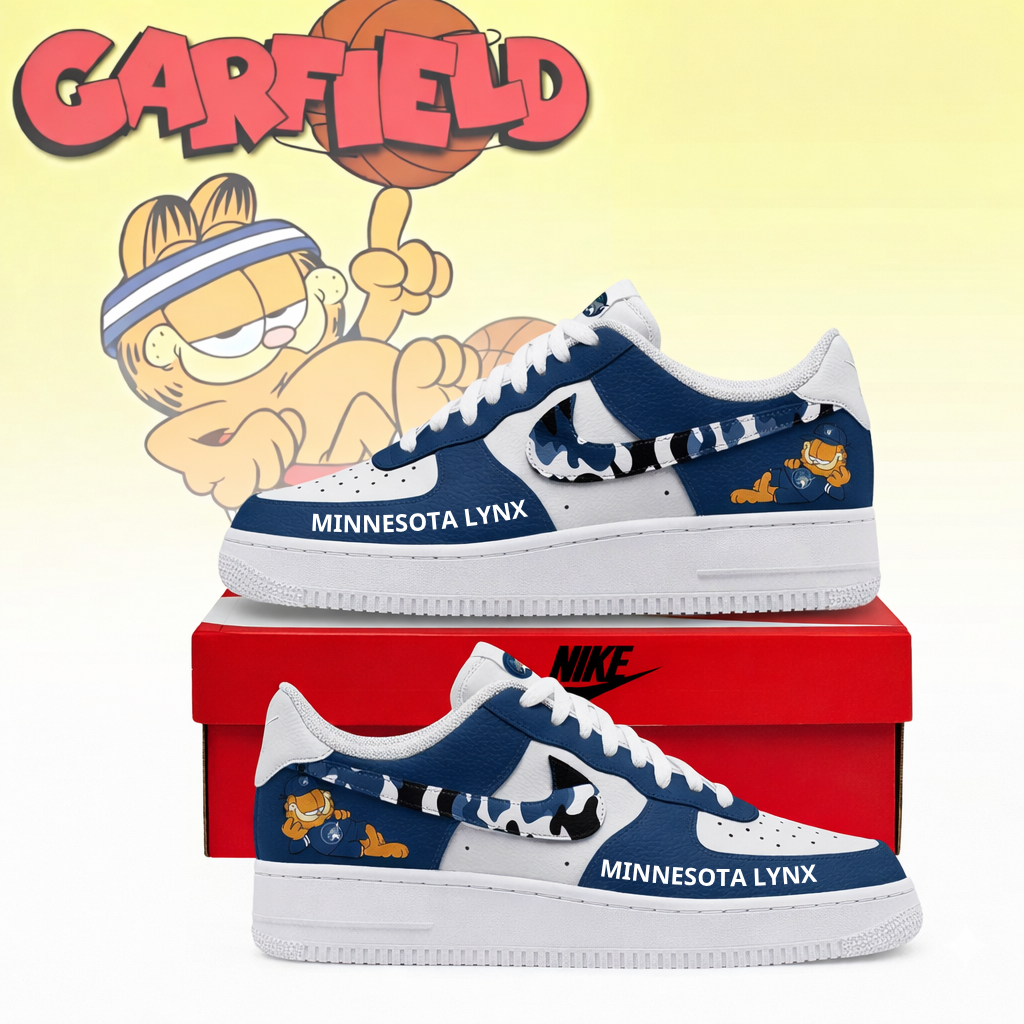 Limited Edition – Customized WNBA Minnesota Lynx x Garfield Af1 Sneakers