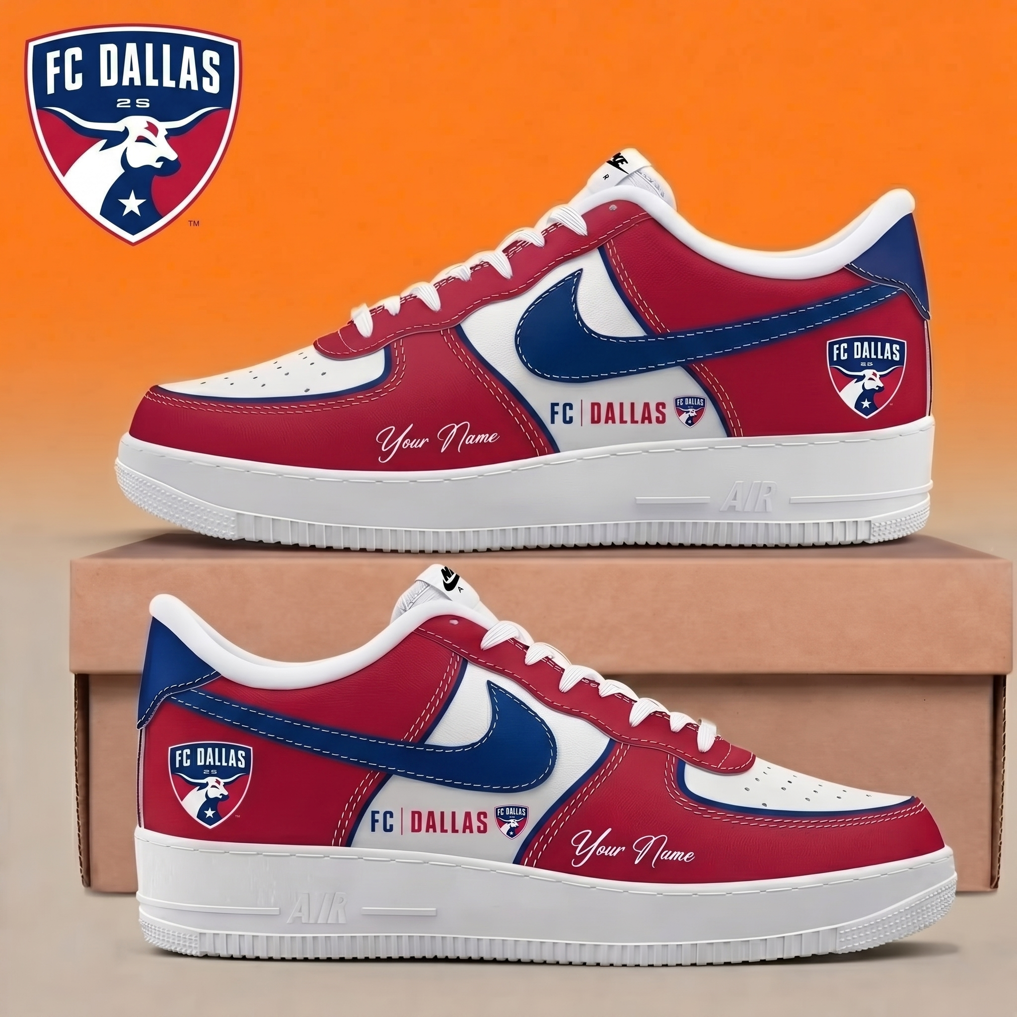 Limited Edition – Customized MLS FC Dallas Af1 Sneakers