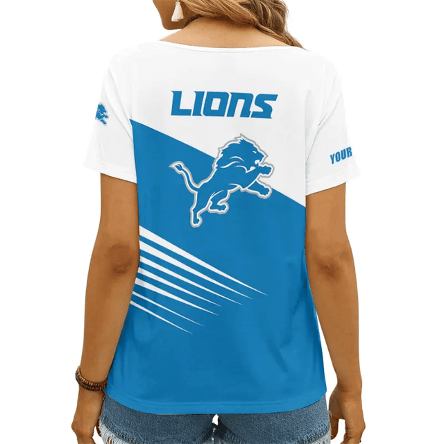 Limited Edition – Customized NFL Detroit Lions V-Neck Female Shirt - Image 2