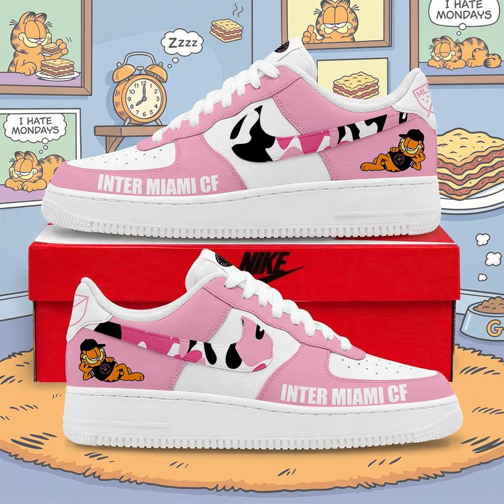 Limited Edition – Customized MLS Inter Miami CF x Garfield Af1 Sneakers