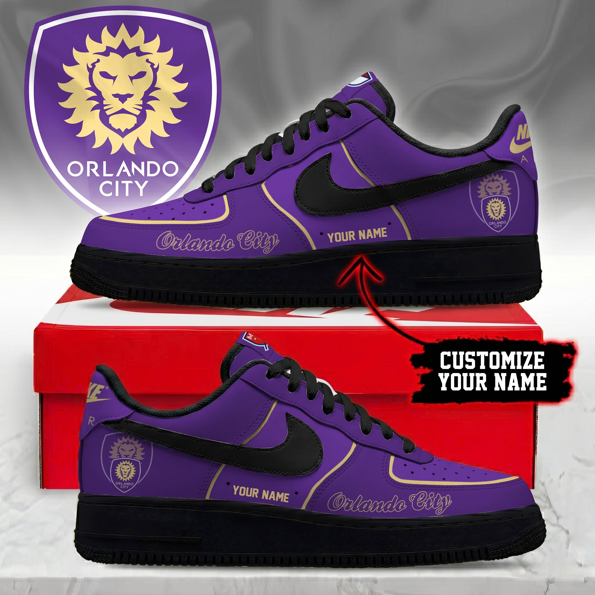 Limited Edition – Customized MLS Orlando City Sc Af1 Sneakers