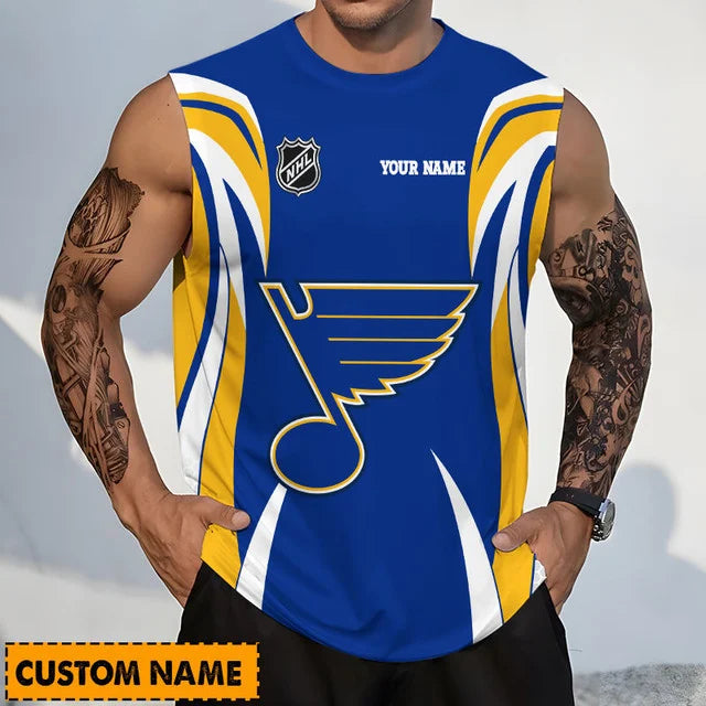 Limited Edition – Customized NHL St. Louis Blues Tank Top & Gym Shirt