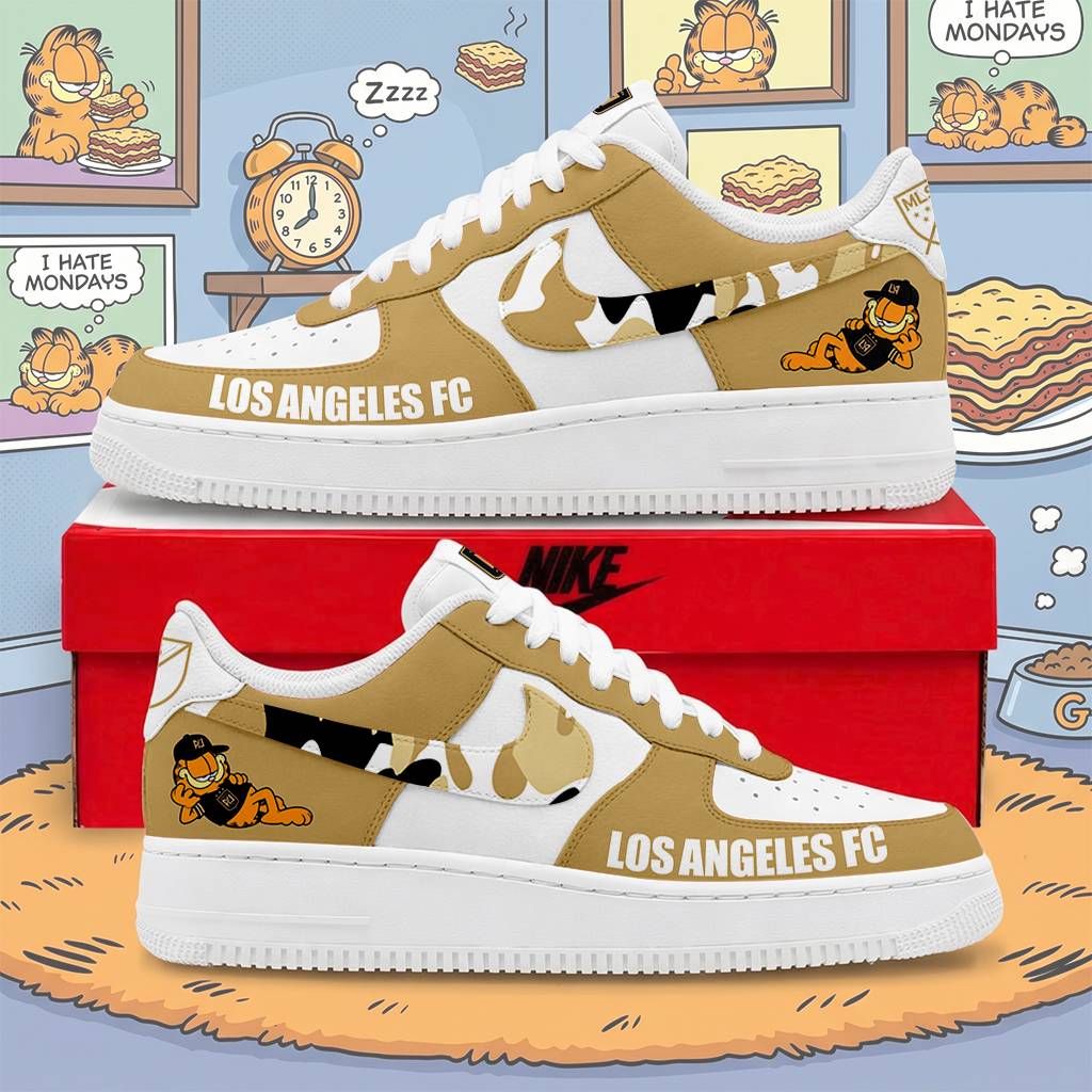 Limited Edition – Customized MLS Los Angeles FC x Garfield Af1 Sneakers - Image 2