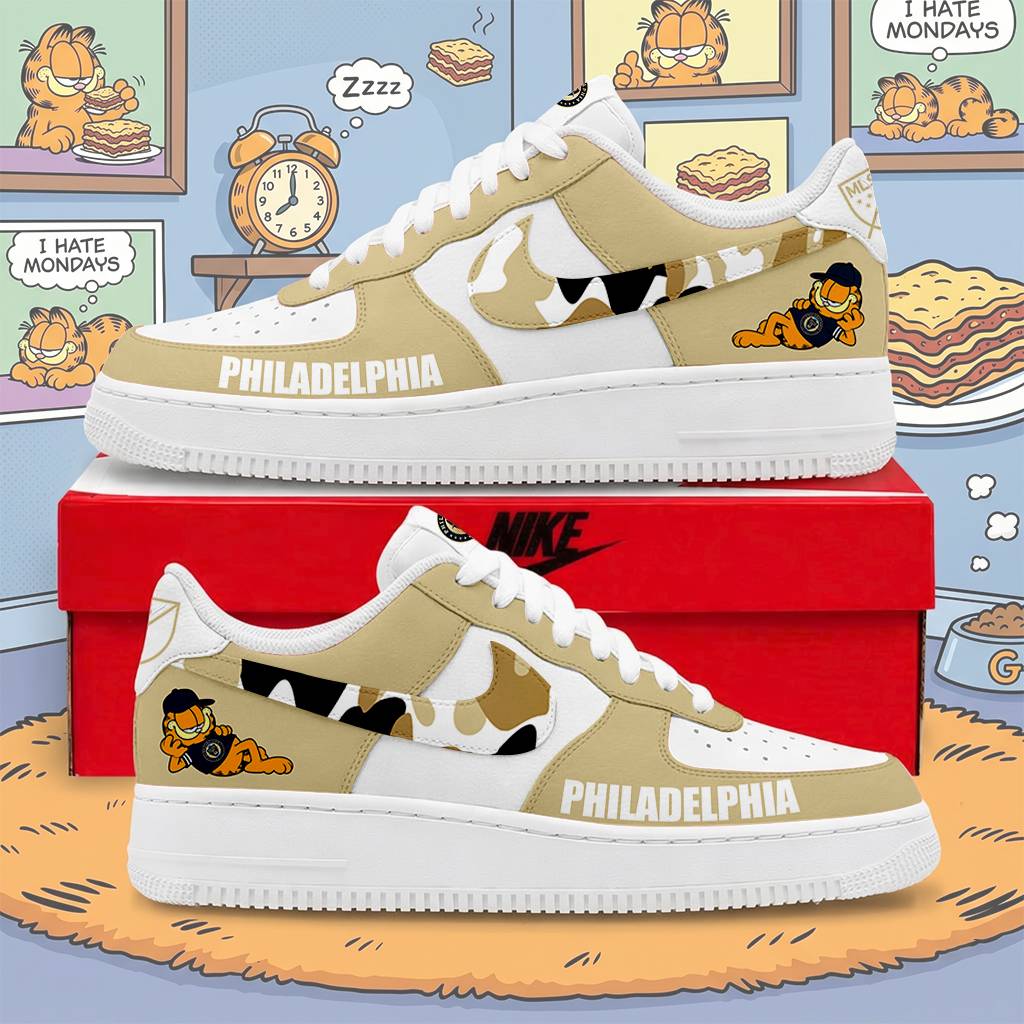 Limited Edition – Customized MLS Philadelphia Union x Garfield Af1 Sneakers - Image 2