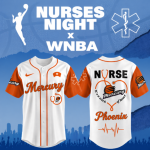 Limited Edition – Customized WNBA Phoenix Mercury x Nurses Night Baseball Jersey
