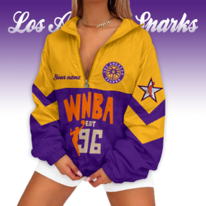 Limited Edition – Customized WNBA Los Angeles Sparks V-Neck Zipper Sweatshirt Jacket