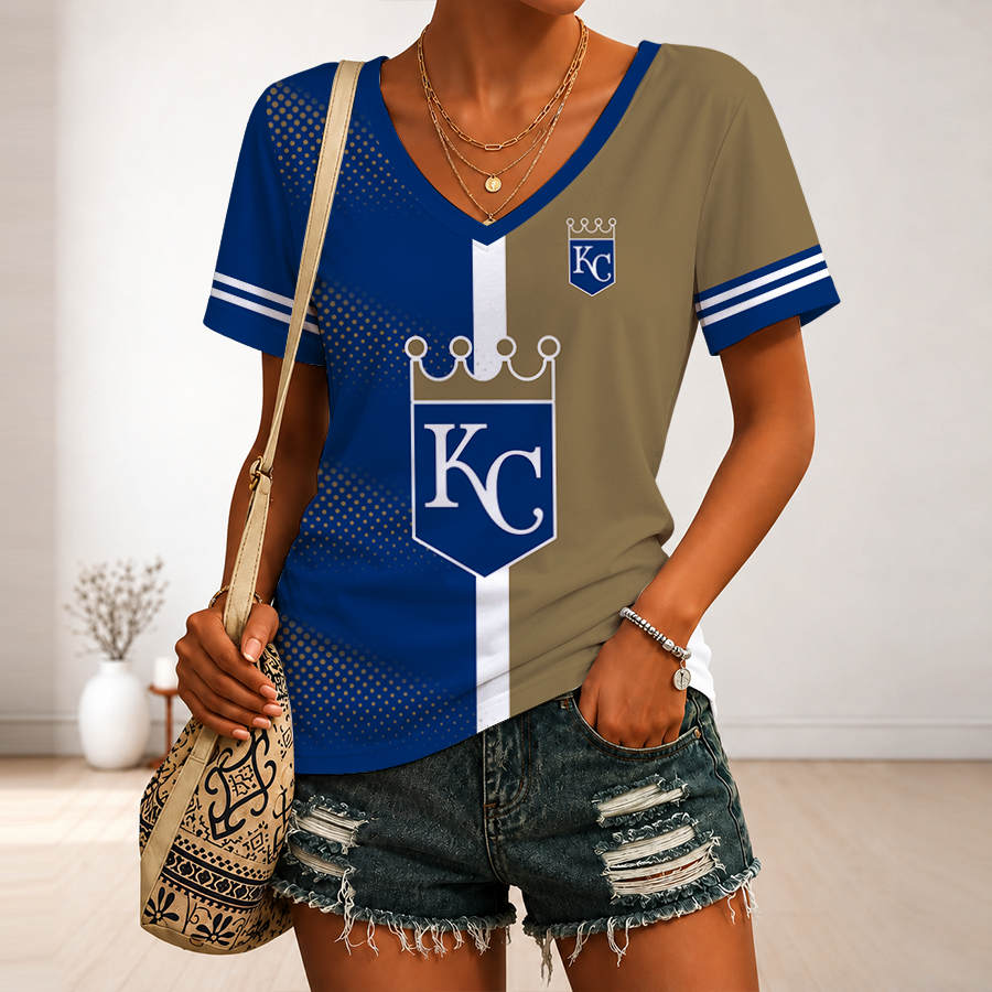 Limited Edition – Customized MLB Kansas City Royals V-Neck Female Shirt