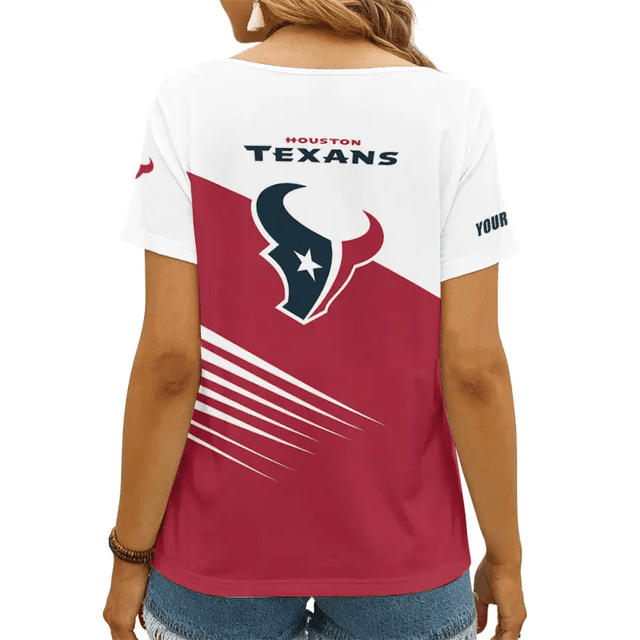 Limited Edition – Customized NFL Houston Texans V-Neck Female Shirt - Image 2