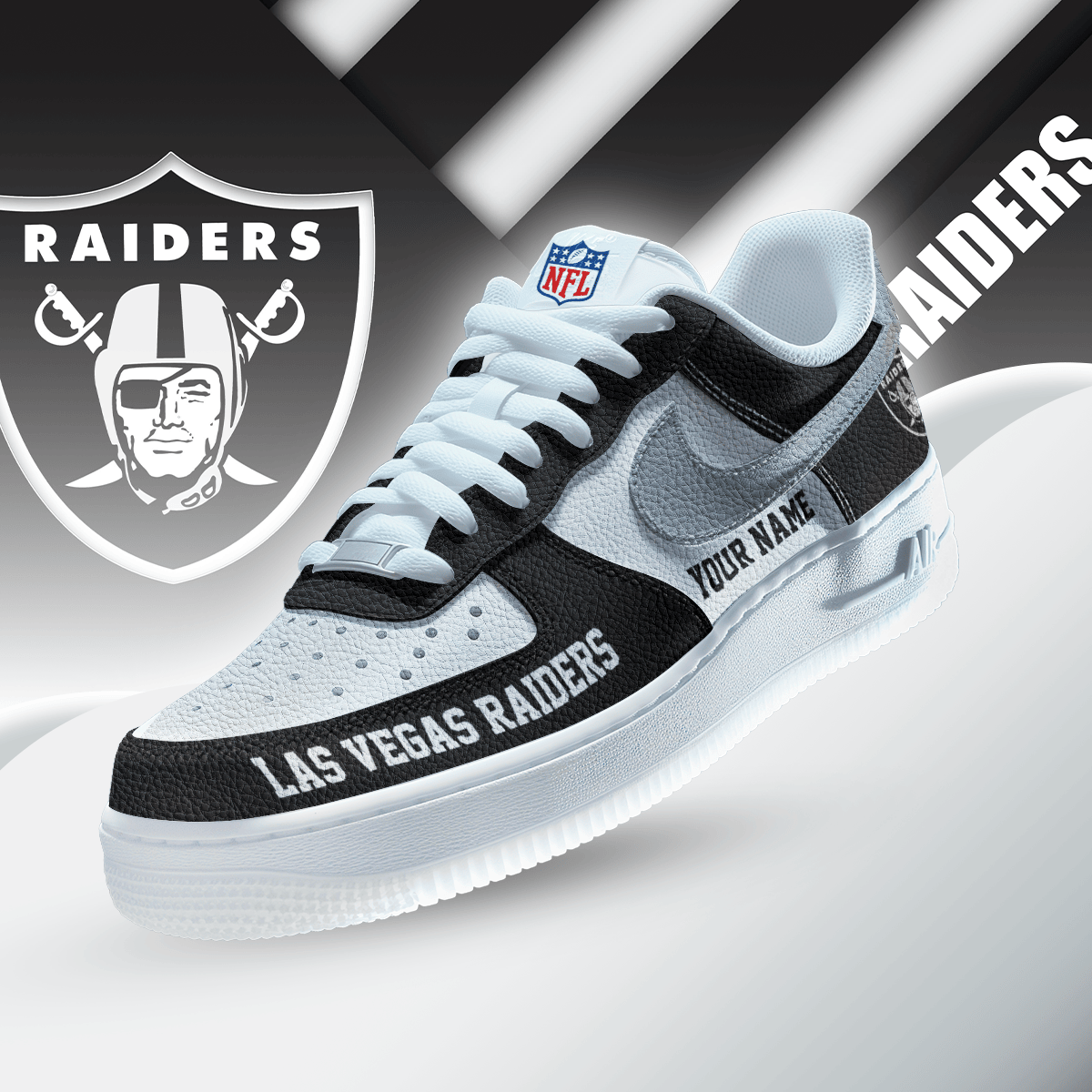 Limited Edition – Customized NFL Las Vegas Raiders Af1 Sneakers
