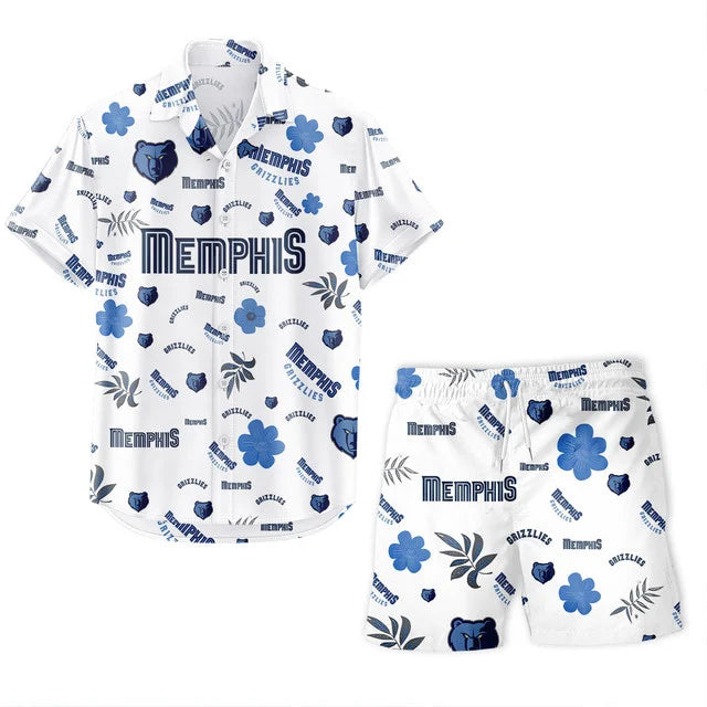 Limited Edition – Customized NBA Memphis Grizzlies Unisex Hawaiian Shirt & Shorts Set - Image 2