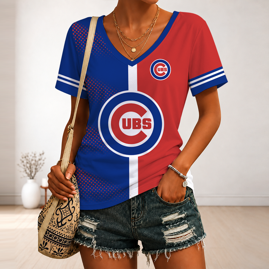 Limited Edition – Customized MLB Chicago Cubs V-Neck Female Shirt