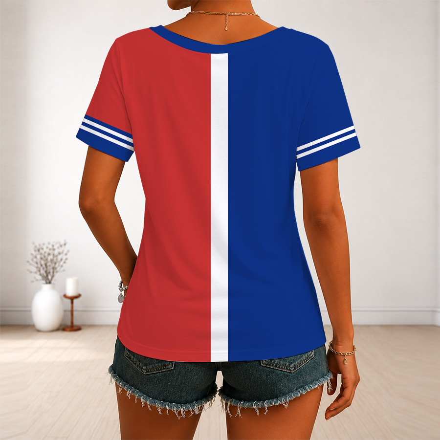Limited Edition – Customized MLB Chicago Cubs V-Neck Female Shirt - Image 2