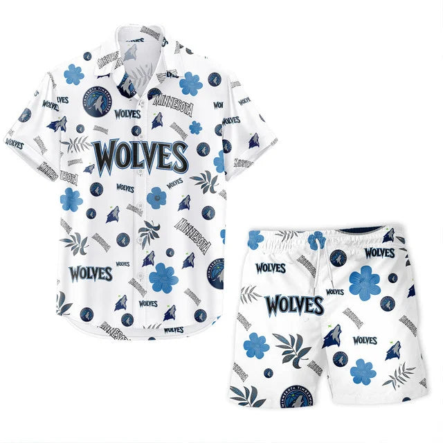 Limited Edition – Customized NBA Minnesota Timberwolves Unisex Hawaiian Shirt & Shorts Set - Image 2