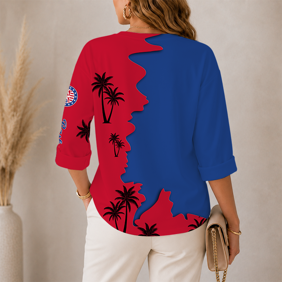 Limited Edition – Customized NBA National Basketball Association Women’s V-Neck Long Sleeve Shirt - Image 2