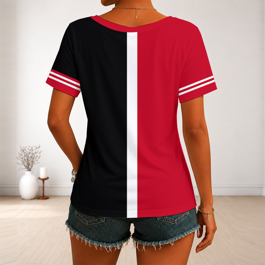 Limited Edition – Customized MLB Cincinnati Reds V-Neck Female Shirt - Image 2