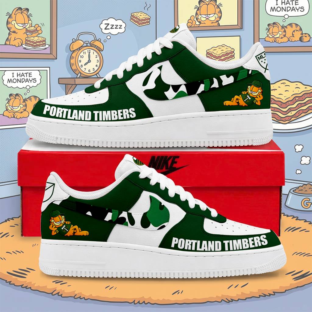 Limited Edition – Customized MLS Portland Timbers x Garfield Af1 Sneakers