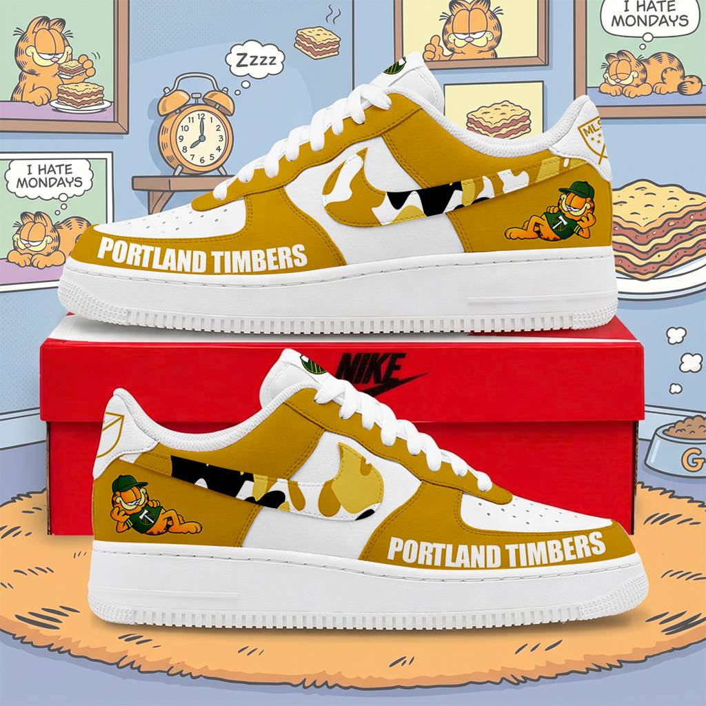 Limited Edition – Customized MLS Portland Timbers x Garfield Af1 Sneakers - Image 2