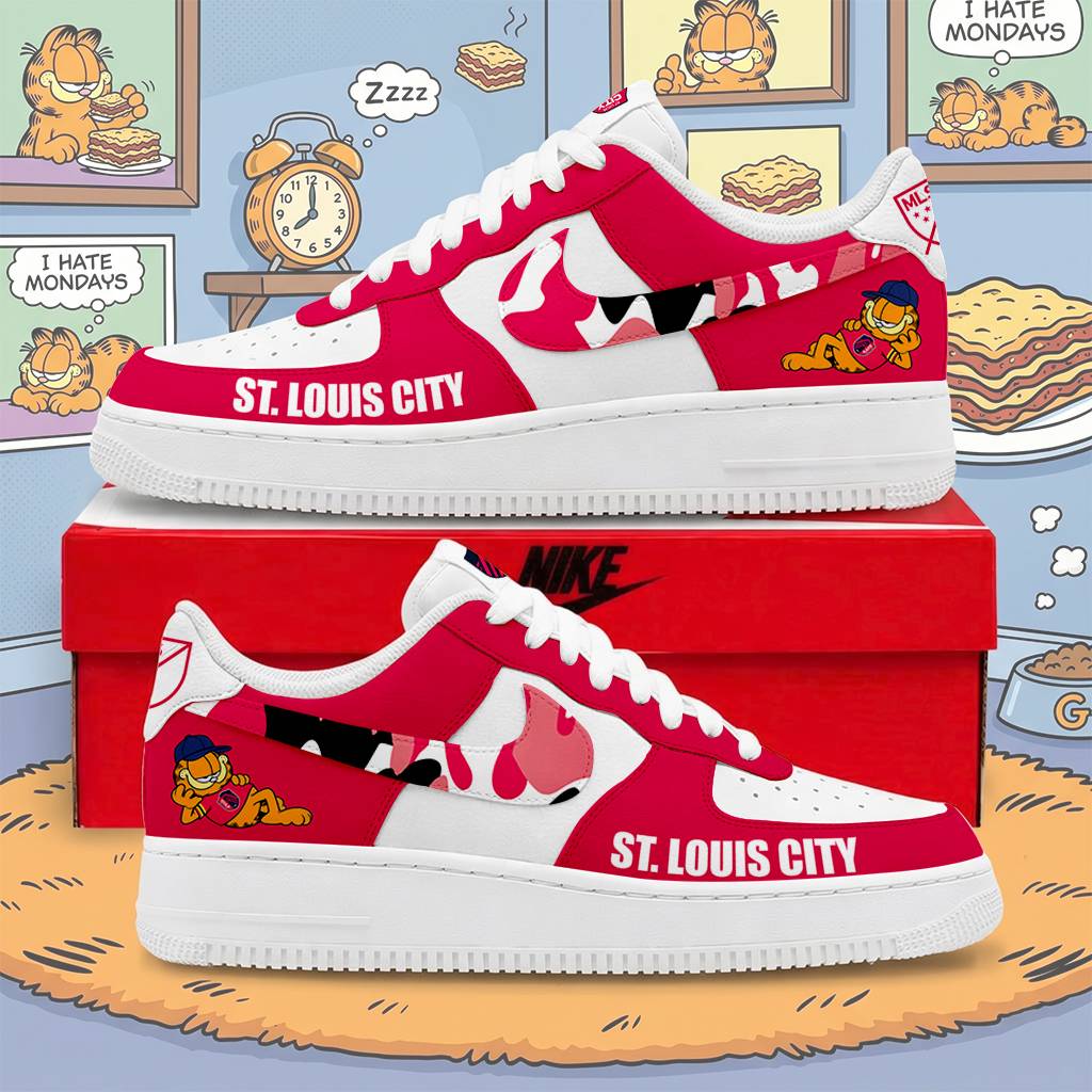 Limited Edition – Customized MLS St. Louis City SC x Garfield Af1 Sneakers