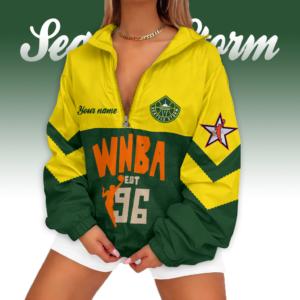 Limited Edition – Customized WNBA Seattle Storm V-Neck Zipper Sweatshirt Jacket