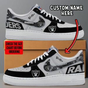 Limited Edition – Customized NFL Las Vegas Raiders Af1 Sneakers