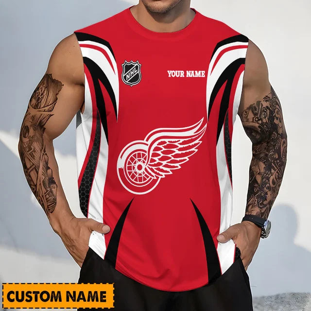 Limited Edition – Customized NHL Detroit Red Wings Tank Top & Gym Shirt