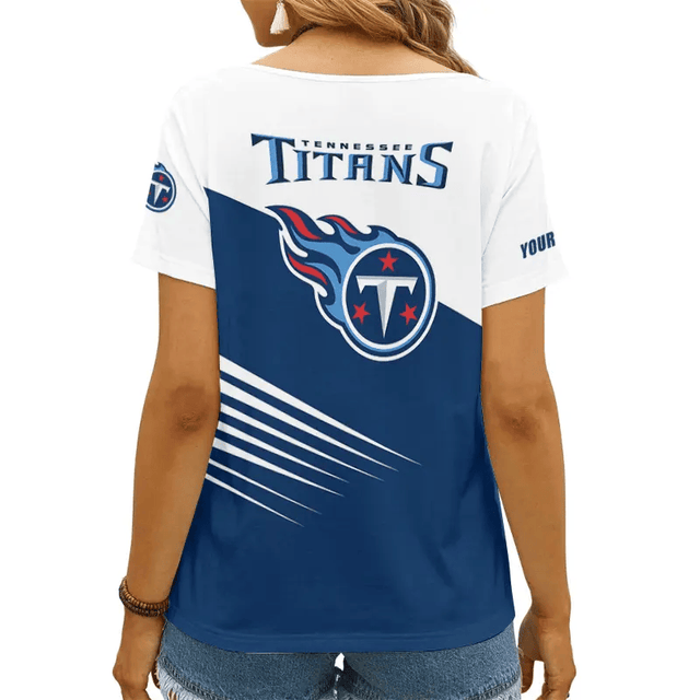 Limited Edition – Customized NFL Tennessee Titans V-Neck Female Shirt - Image 2