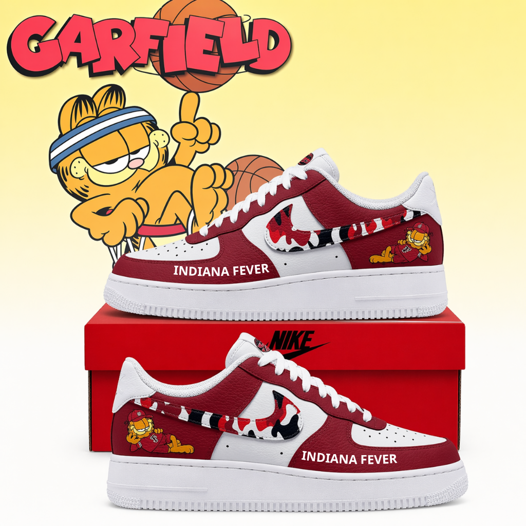 Limited Edition – Customized WNBA Indiana Fever x Garfield Af1 Sneakers