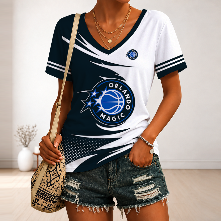 Limited Edition – Customized NBA Orlando Magic V-Neck Female Shirt - Image 2