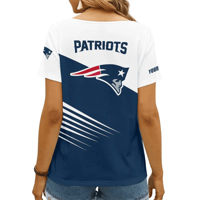 Limited Edition – Customized NFL New England Patriots V-Neck Female Shirt - Image 2