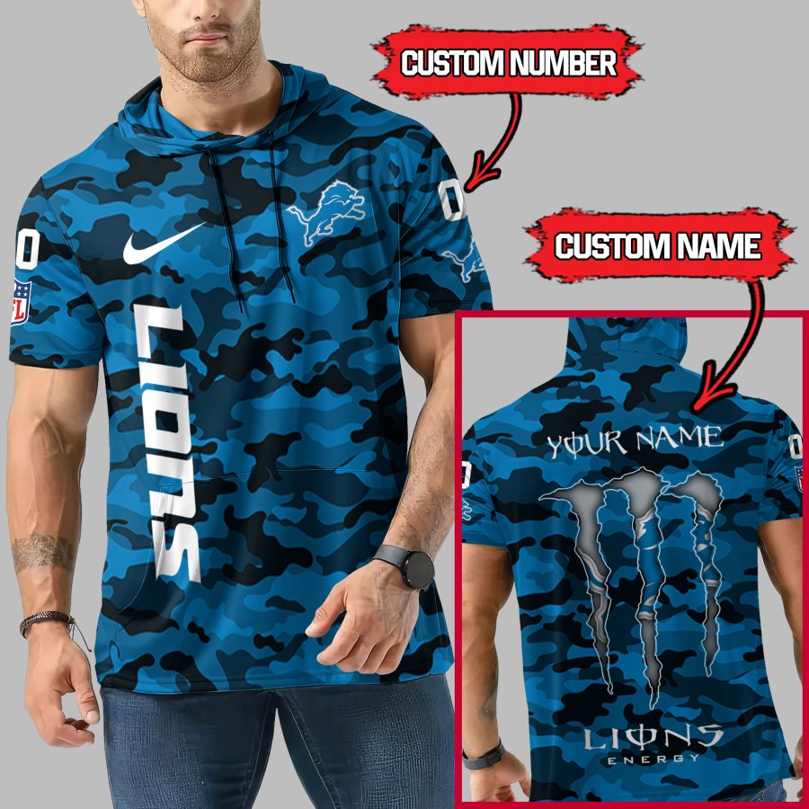 Limited Edition – Customized NFL Detroit Lions Short Sleeve Hoodie