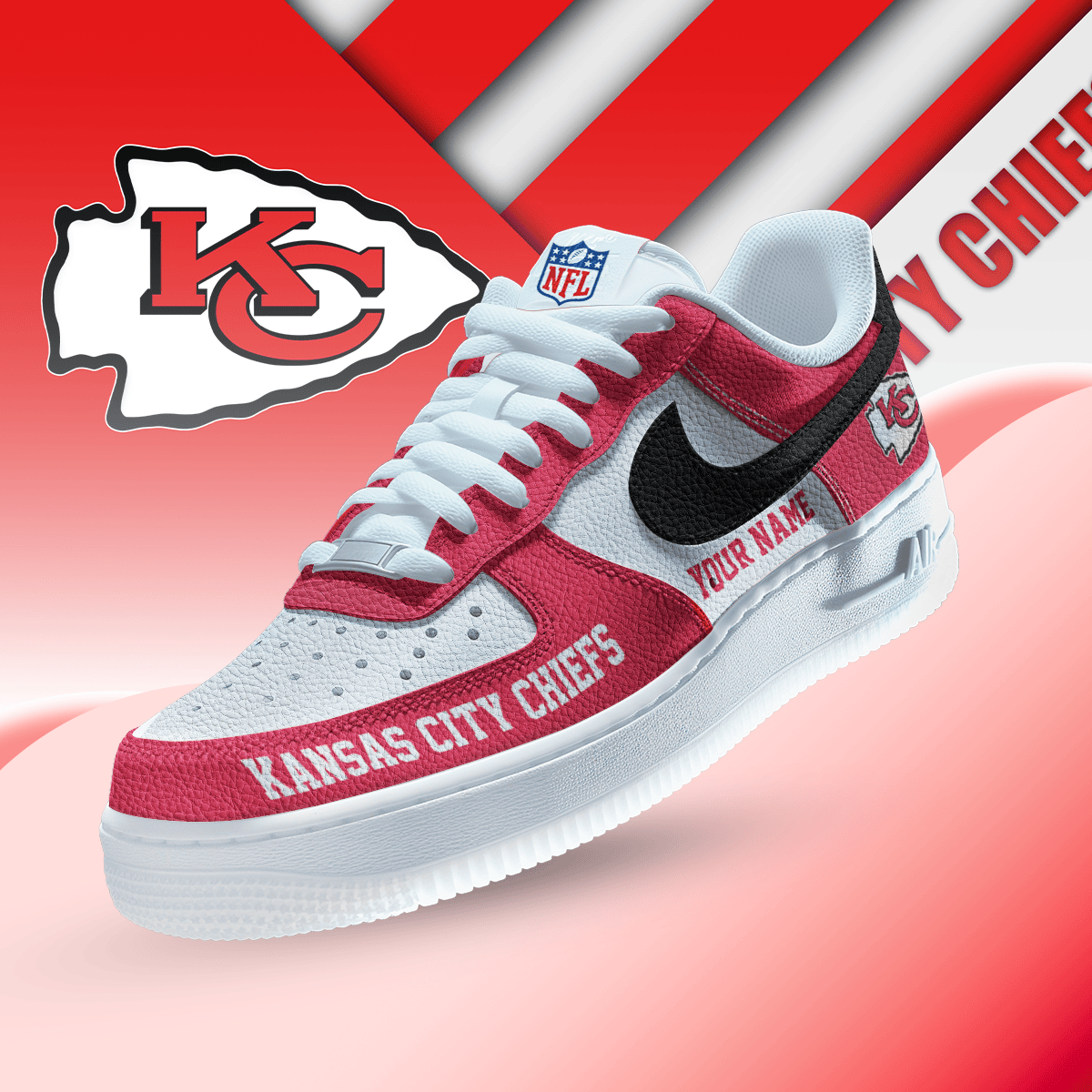 Limited Edition – Customized NFL Kansas City Chiefs Af1 Sneakers